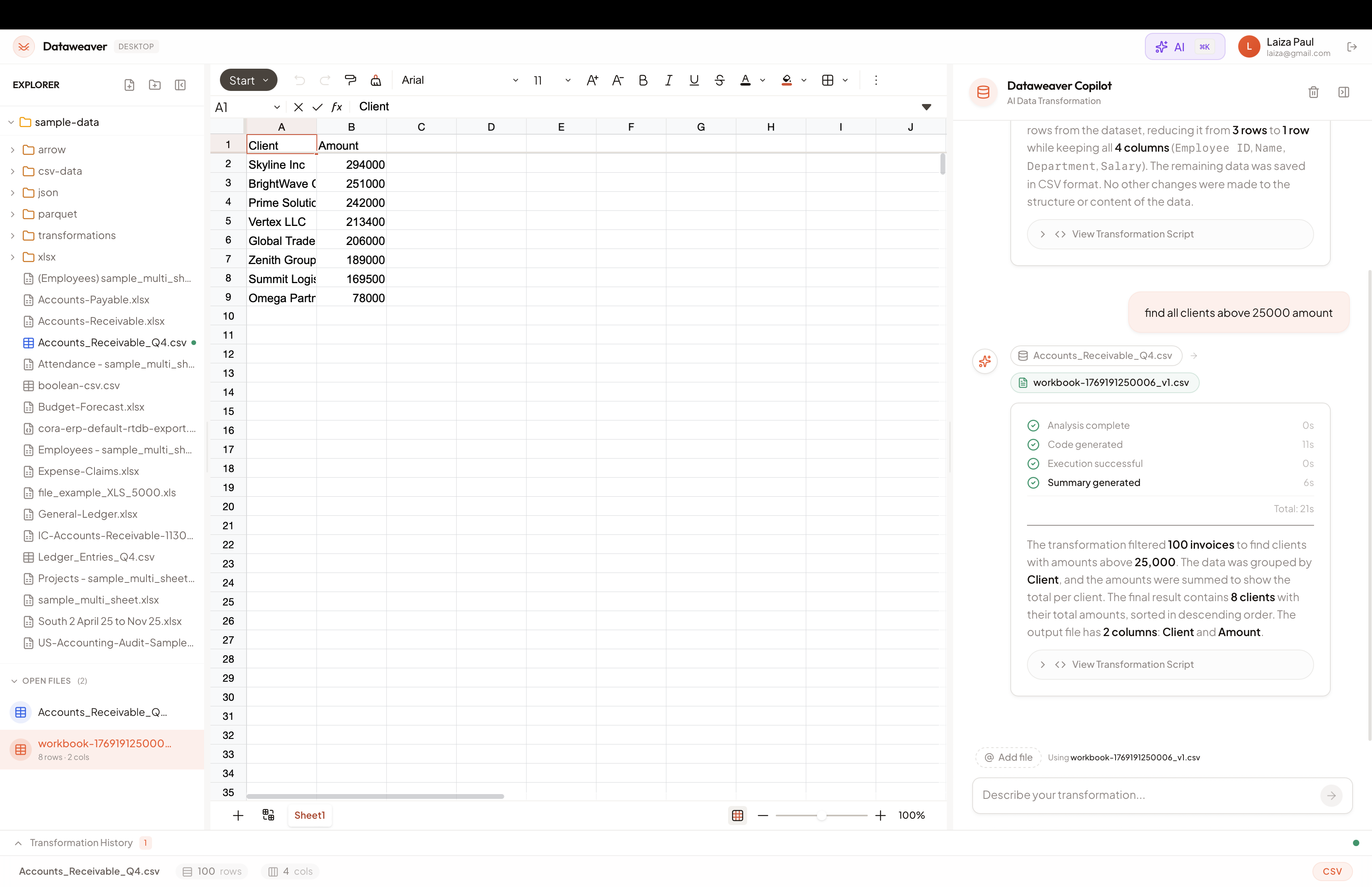 Dataweaver Desktop App
